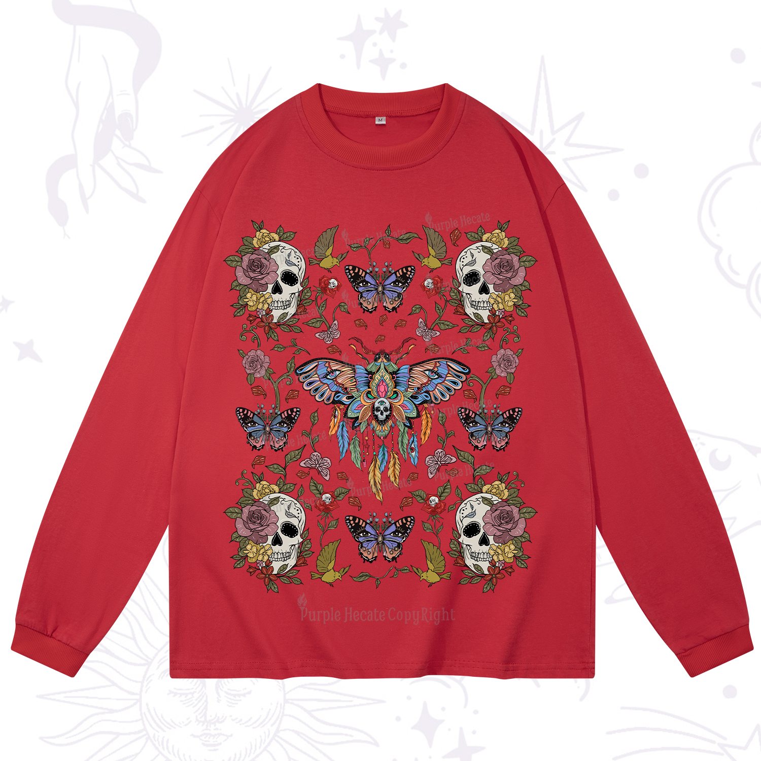 Purplehecate Moths Dancing Long Sleeve T-Shirt