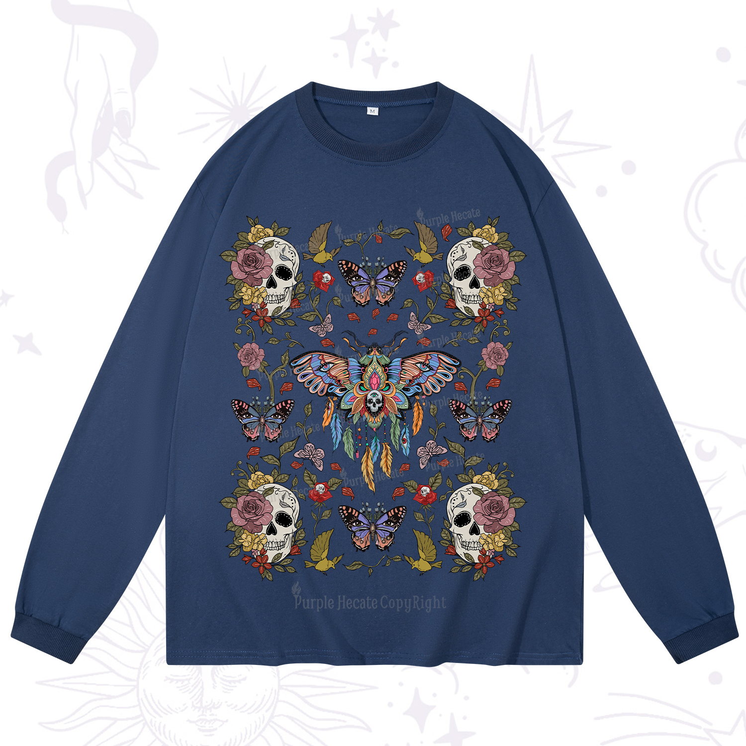 Purplehecate Moths Dancing Long Sleeve T-Shirt