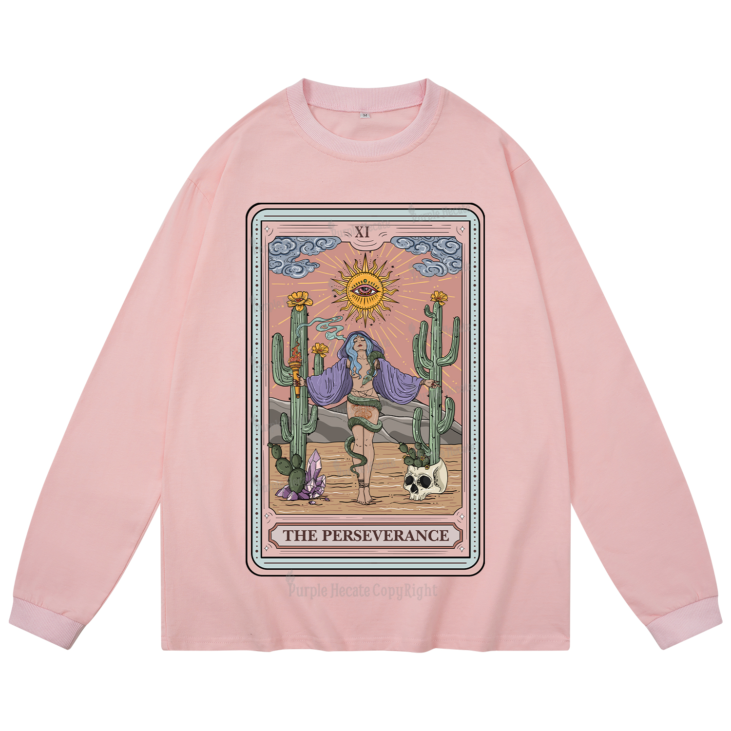 Purplehecate The Perseverance Tarot Card Long Sleeve T-Shirt