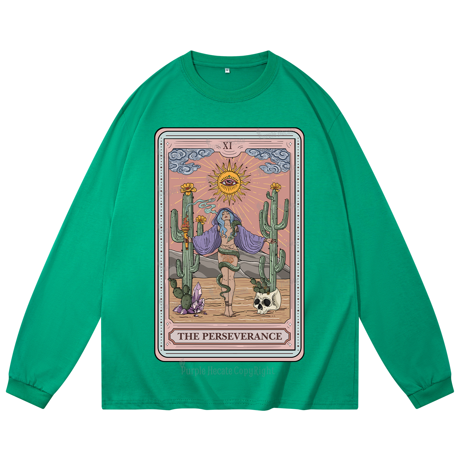 Purplehecate The Perseverance Tarot Card Long Sleeve T-Shirt