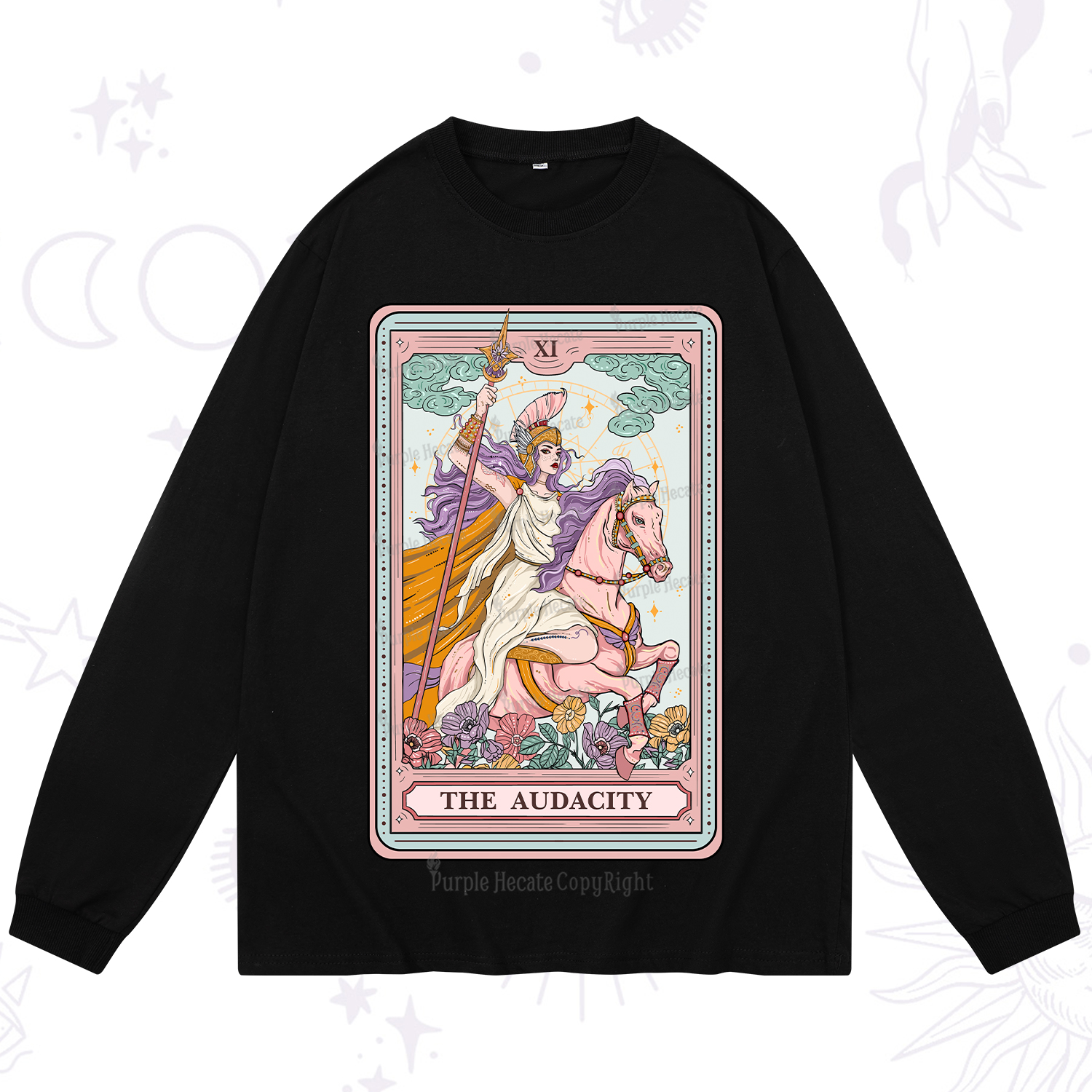 Purplehecate The Audacity Tarot Card Long Sleeve T-Shirt