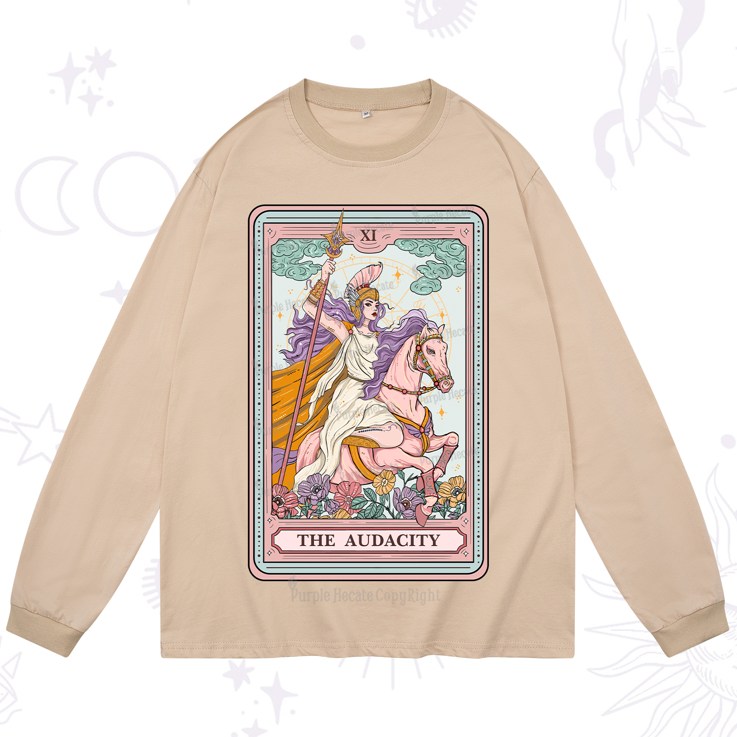 Purplehecate The Audacity Tarot Card Long Sleeve T-Shirt