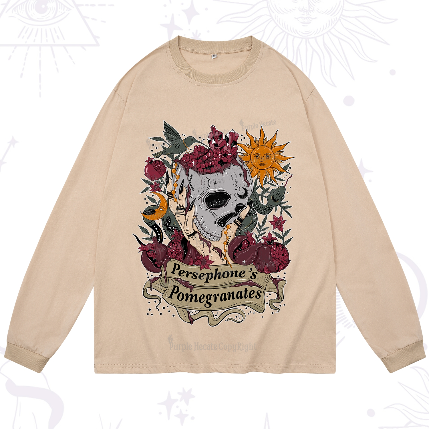 Purplehecate Persephone's Pomegranates Long Sleeve T-Shirt