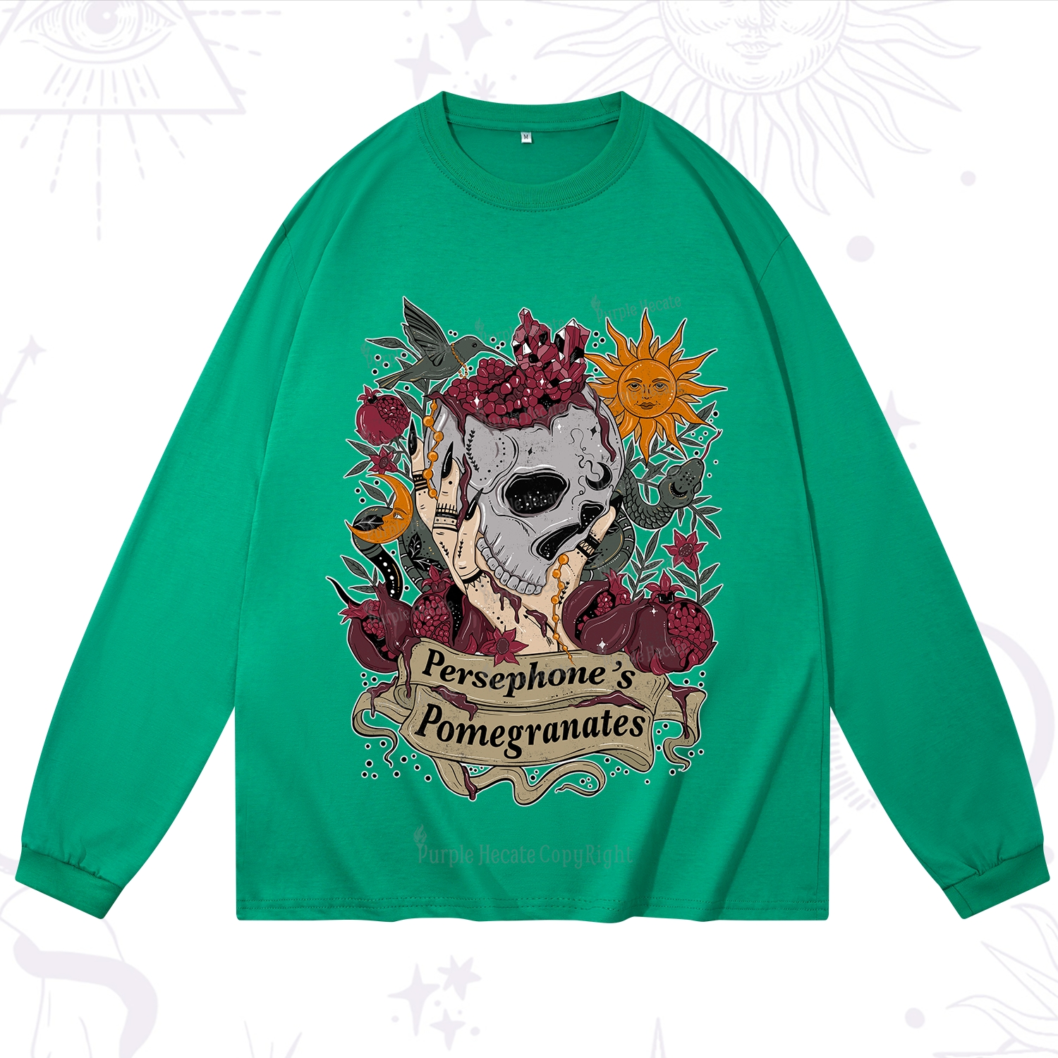 Purplehecate Persephone's Pomegranates Long Sleeve T-Shirt