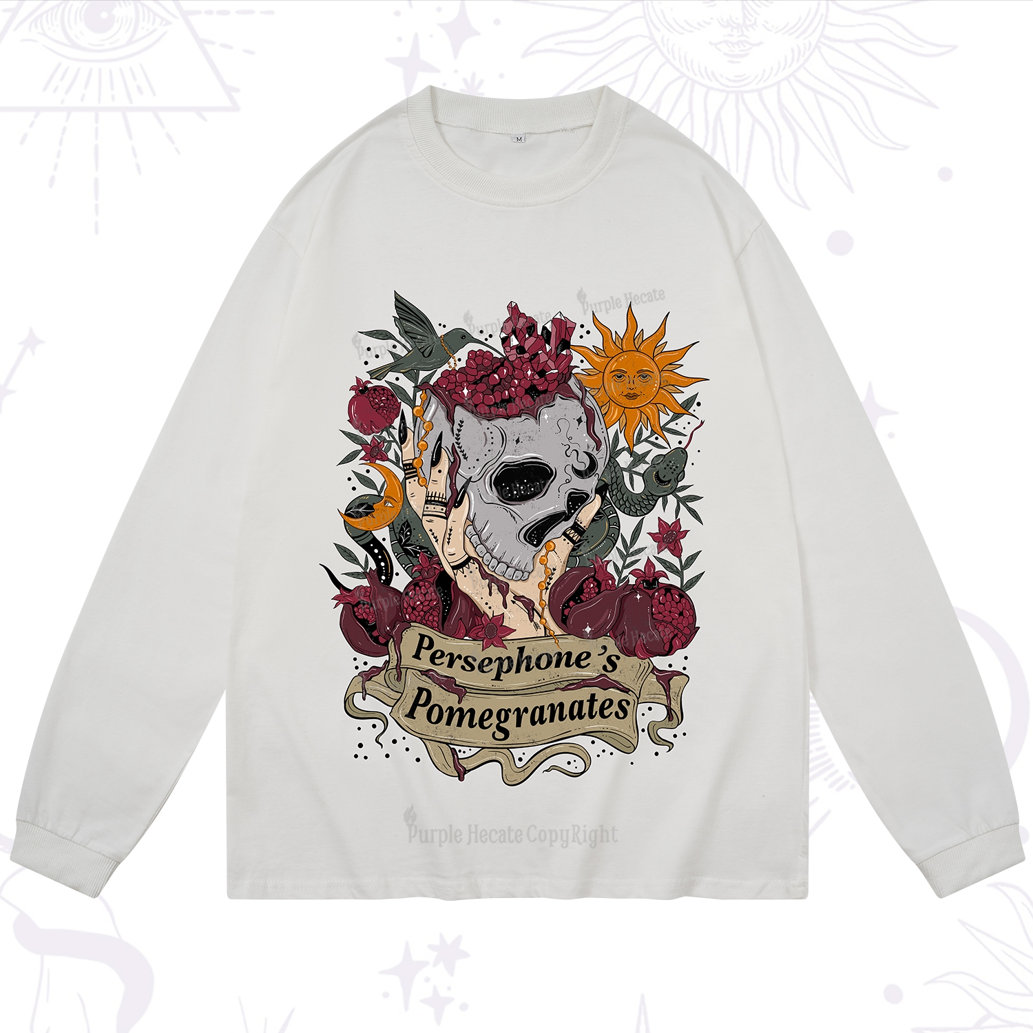 Purplehecate Persephone's Pomegranates Long Sleeve T-Shirt