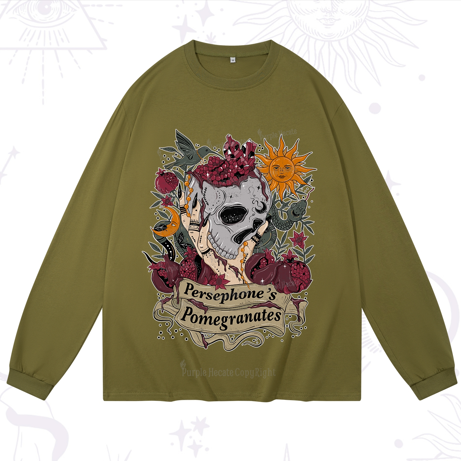Purplehecate Persephone's Pomegranates Long Sleeve T-Shirt