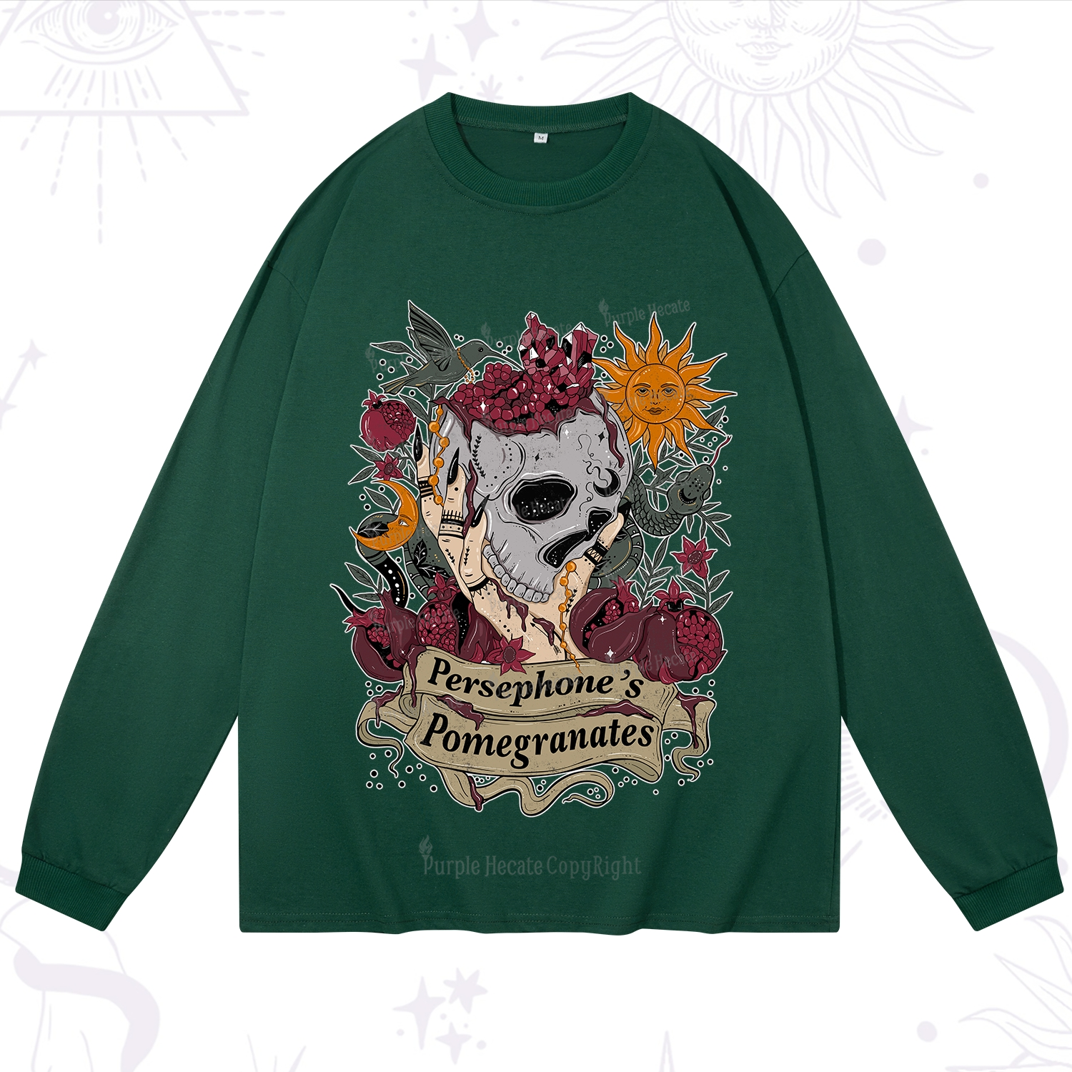 Purplehecate Persephone's Pomegranates Long Sleeve T-Shirt