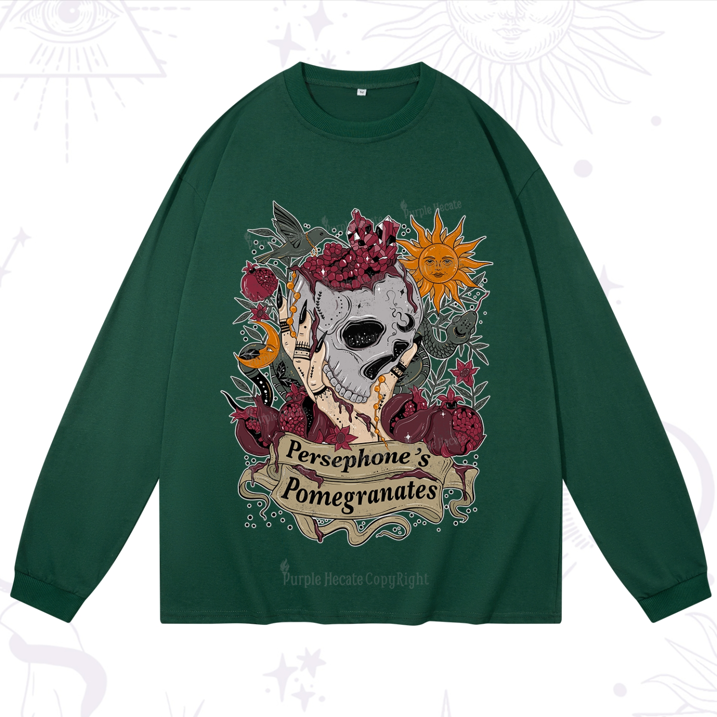 Purplehecate Persephone's Pomegranates Long Sleeve T-Shirt