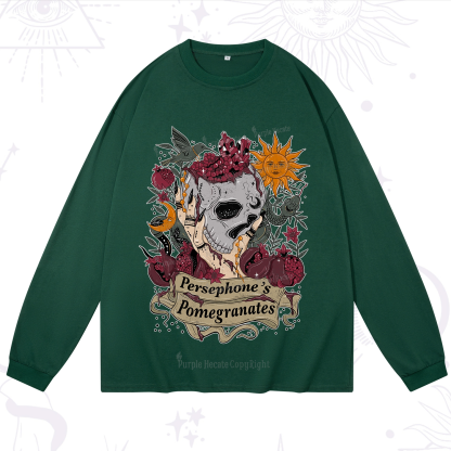 Purplehecate Persephone's Pomegranates Long Sleeve T-Shirt