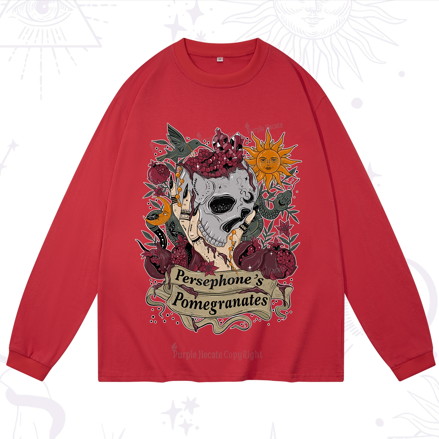 Purplehecate Persephone's Pomegranates Long Sleeve T-Shirt