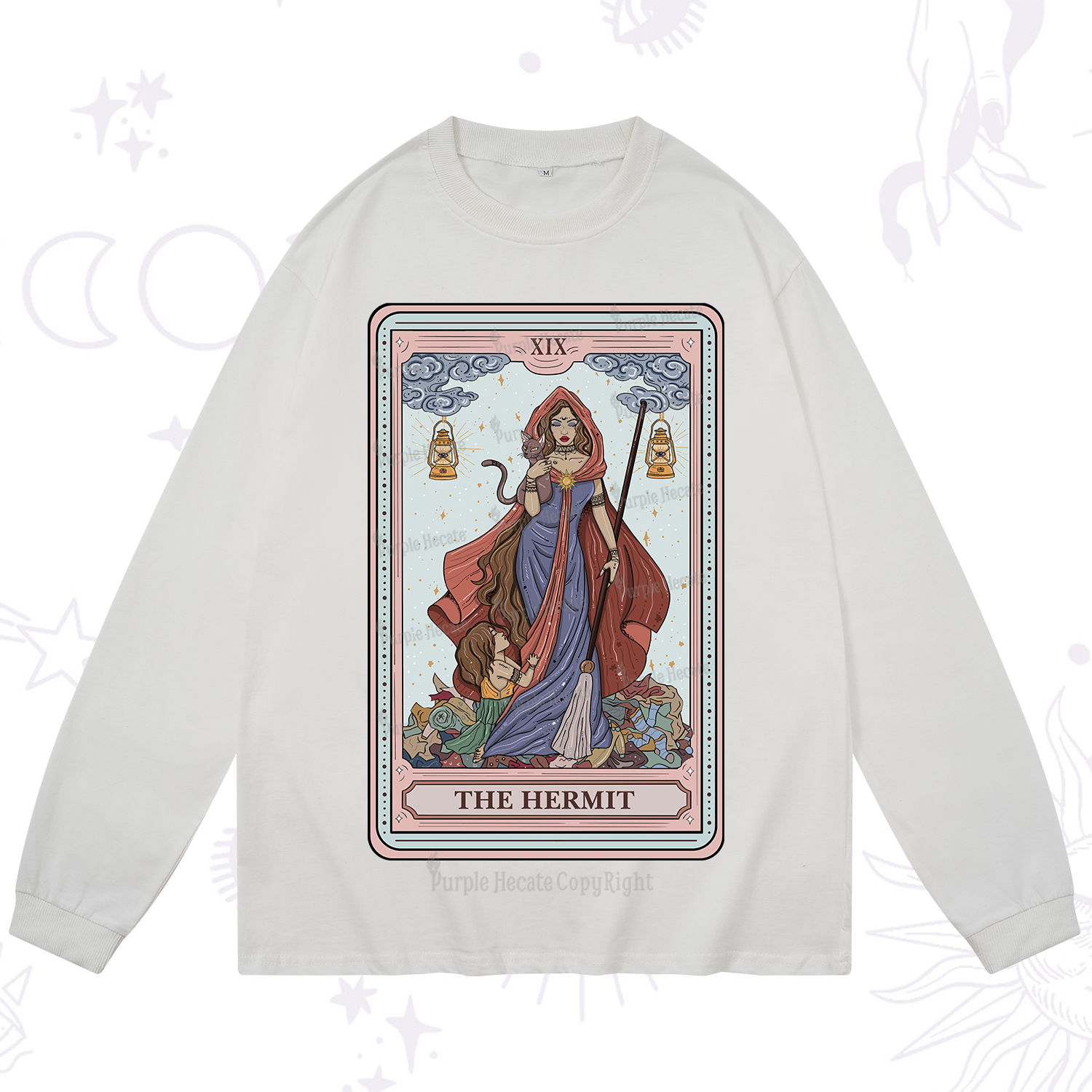 Purplehecate The Hermit Tarot Card Long Sleeve T-Shirt