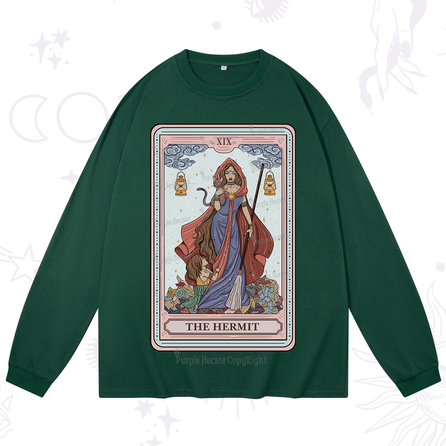 Purplehecate The Hermit Tarot Card Long Sleeve T-Shirt