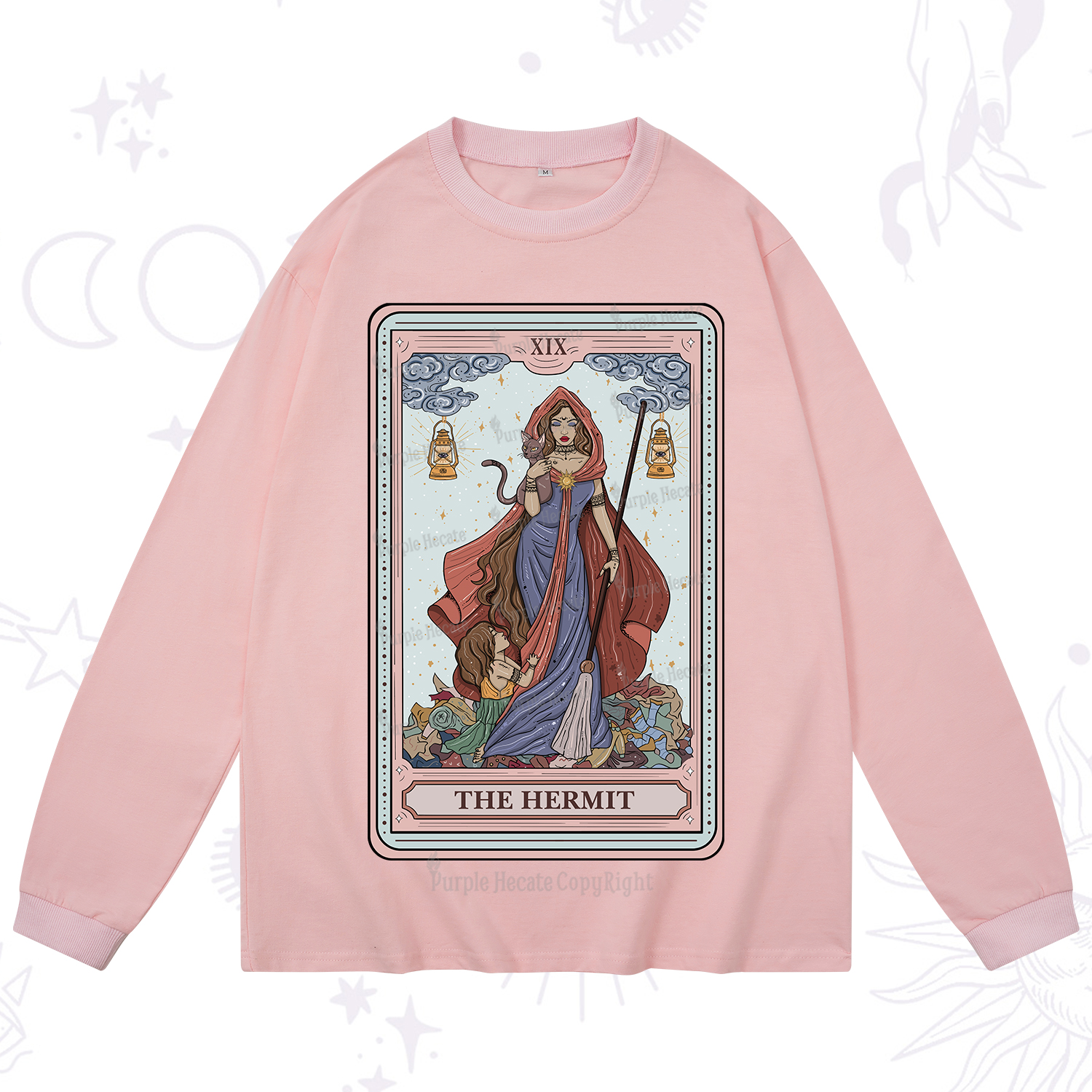 Purplehecate The Hermit Tarot Card Long Sleeve T-Shirt