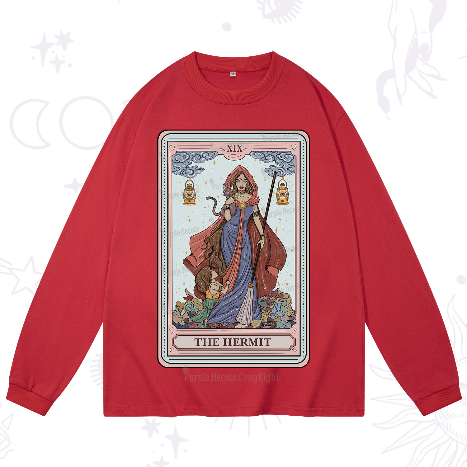 Purplehecate The Hermit Tarot Card Long Sleeve T-Shirt