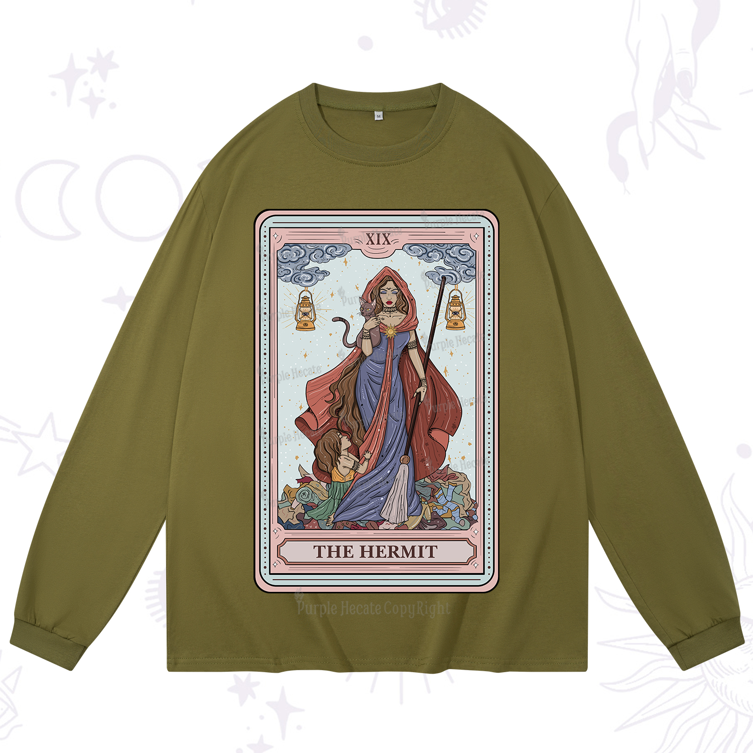 Purplehecate The Hermit Tarot Card Long Sleeve T-Shirt