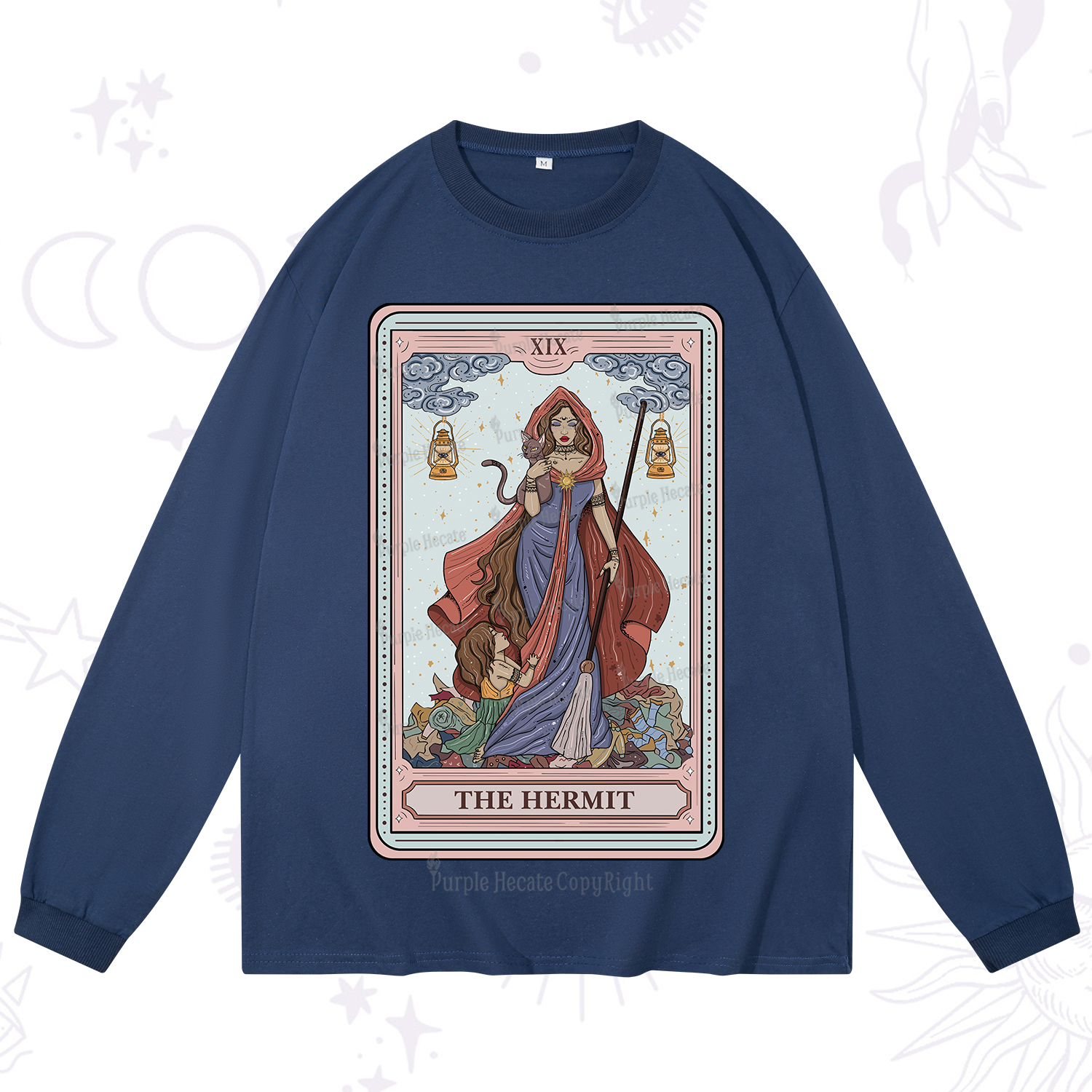 Purplehecate The Hermit Tarot Card Long Sleeve T-Shirt