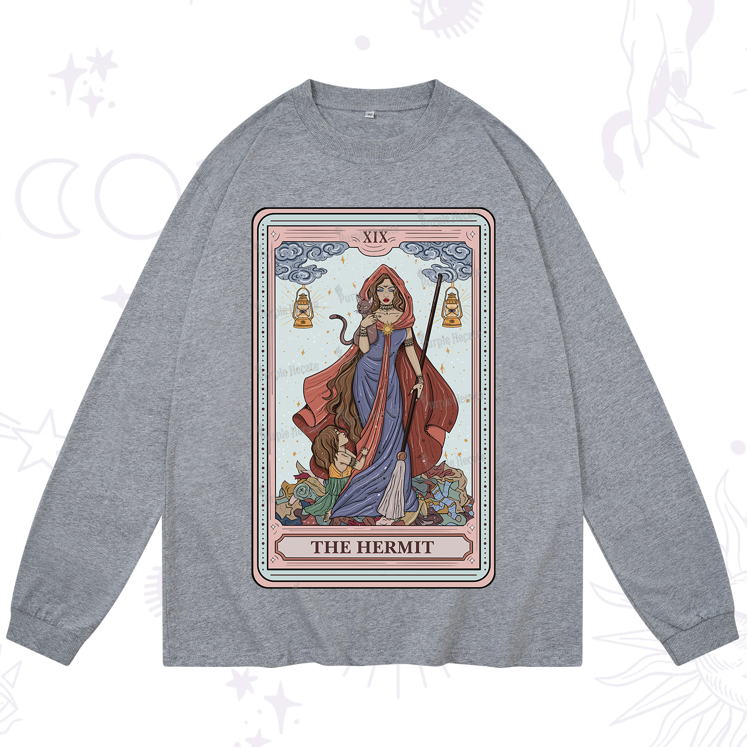 Purplehecate The Hermit Tarot Card Long Sleeve T-Shirt