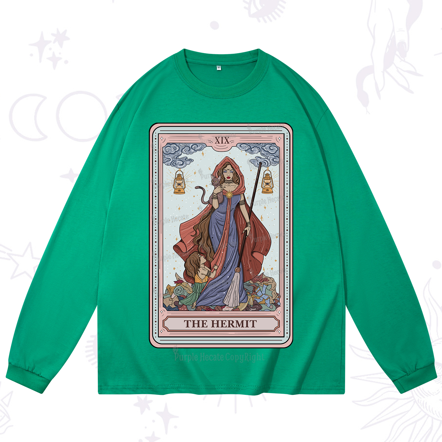 Purplehecate The Hermit Tarot Card Long Sleeve T-Shirt