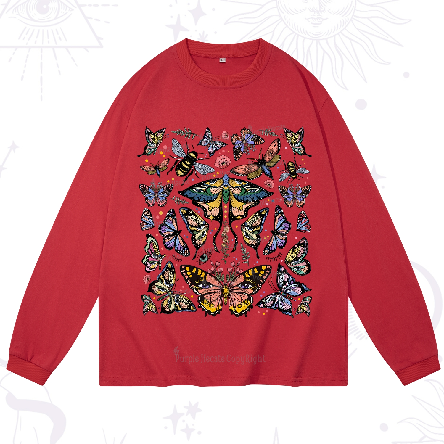 Purplehecate Mystical Butterfly & Moth Long Sleeve T-Shirt