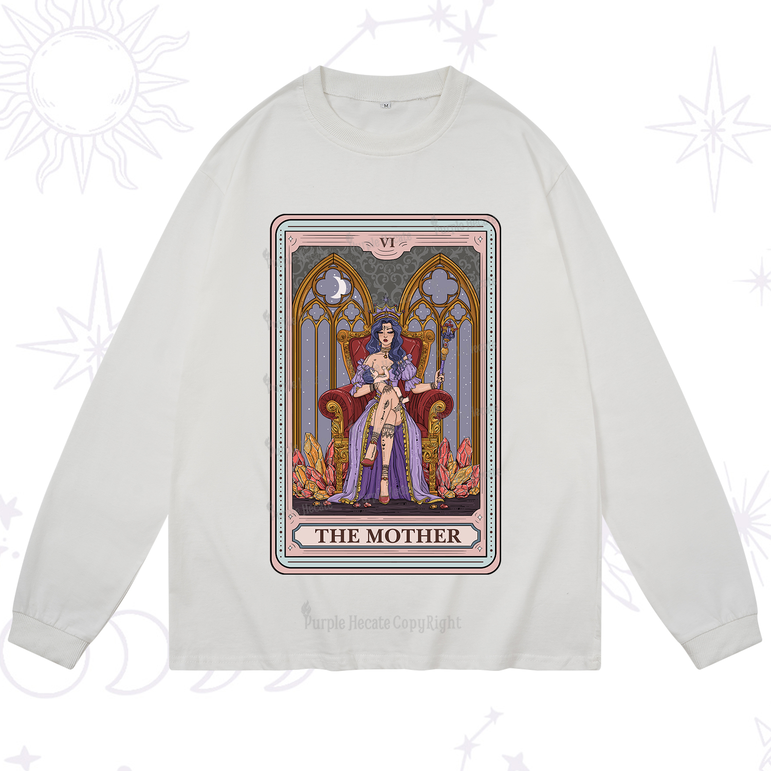 Purplehecate The Mother Tarot Card Long Sleeve T-Shirt