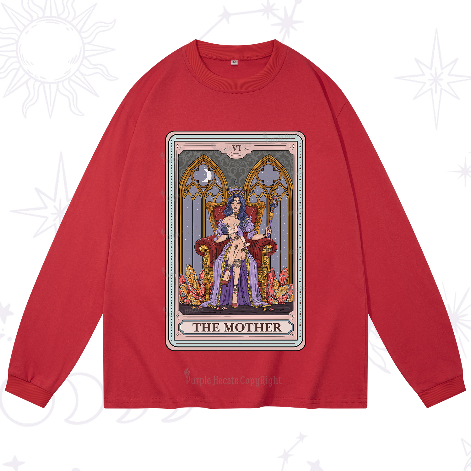 Purplehecate The Mother Tarot Card Long Sleeve T-Shirt