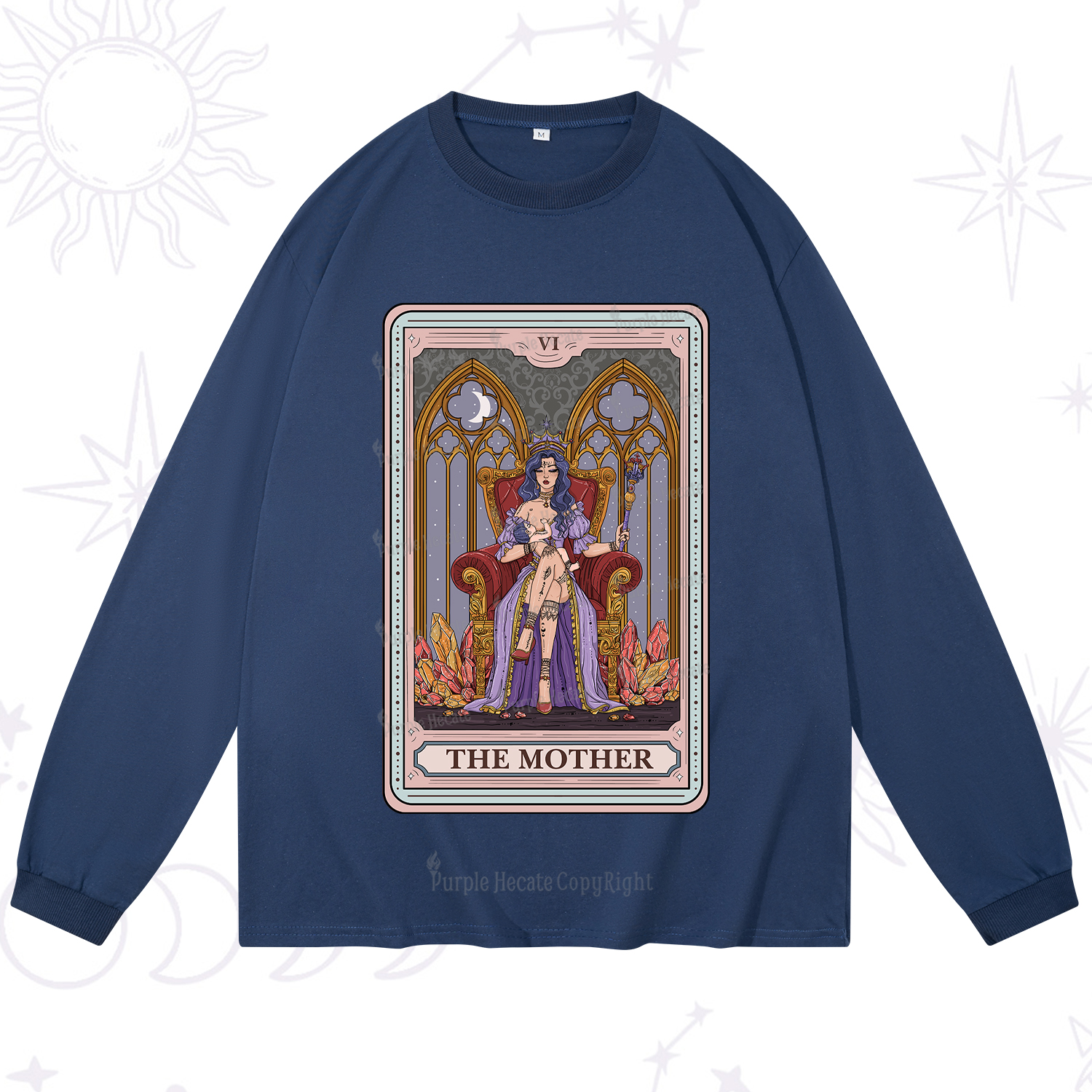 Purplehecate The Mother Tarot Card Long Sleeve T-Shirt