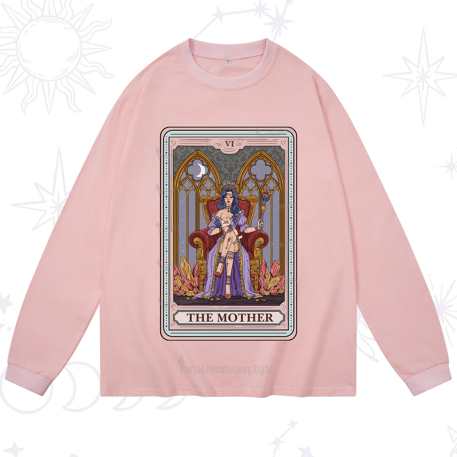 Purplehecate The Mother Tarot Card Long Sleeve T-Shirt