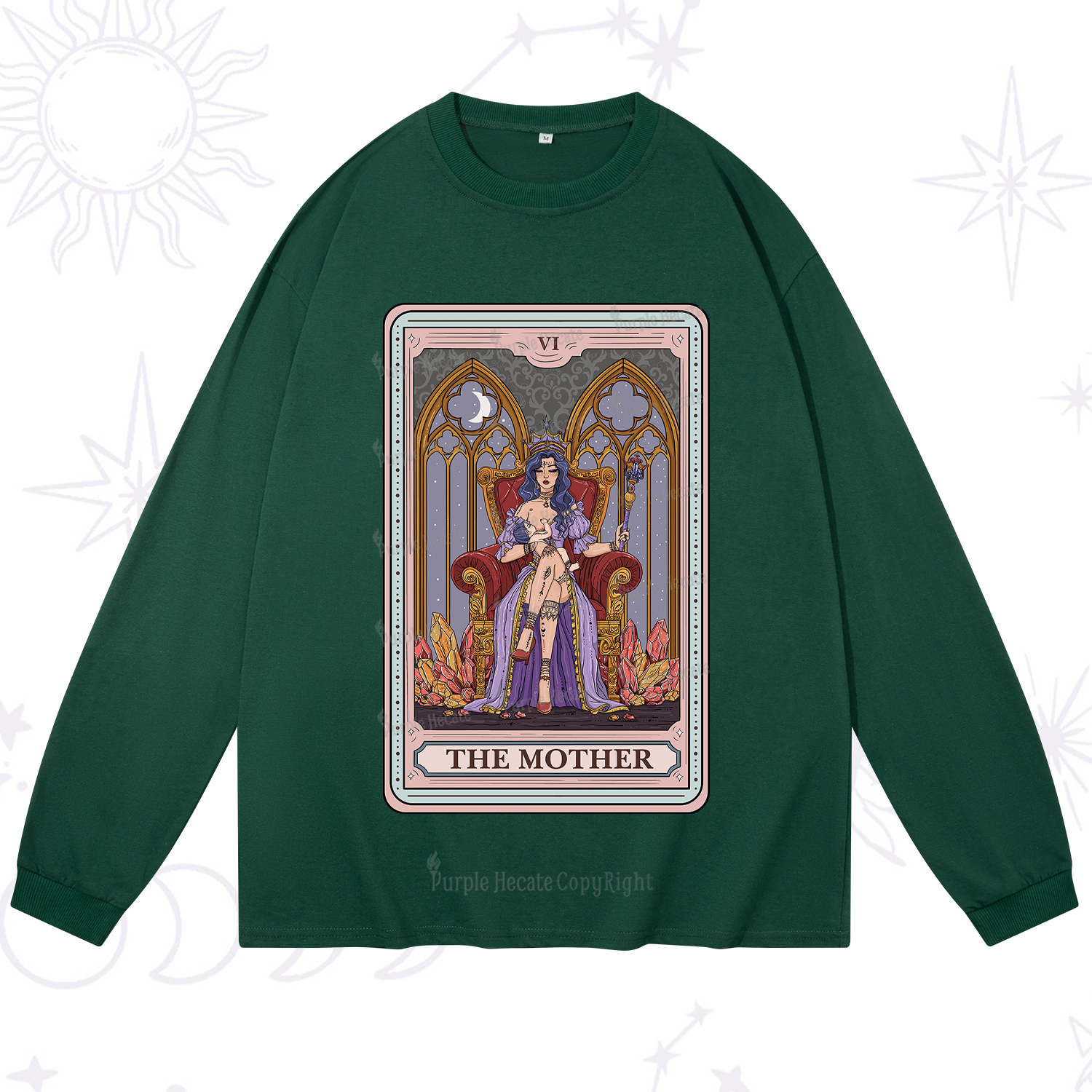 Purplehecate The Mother Tarot Card Long Sleeve T-Shirt