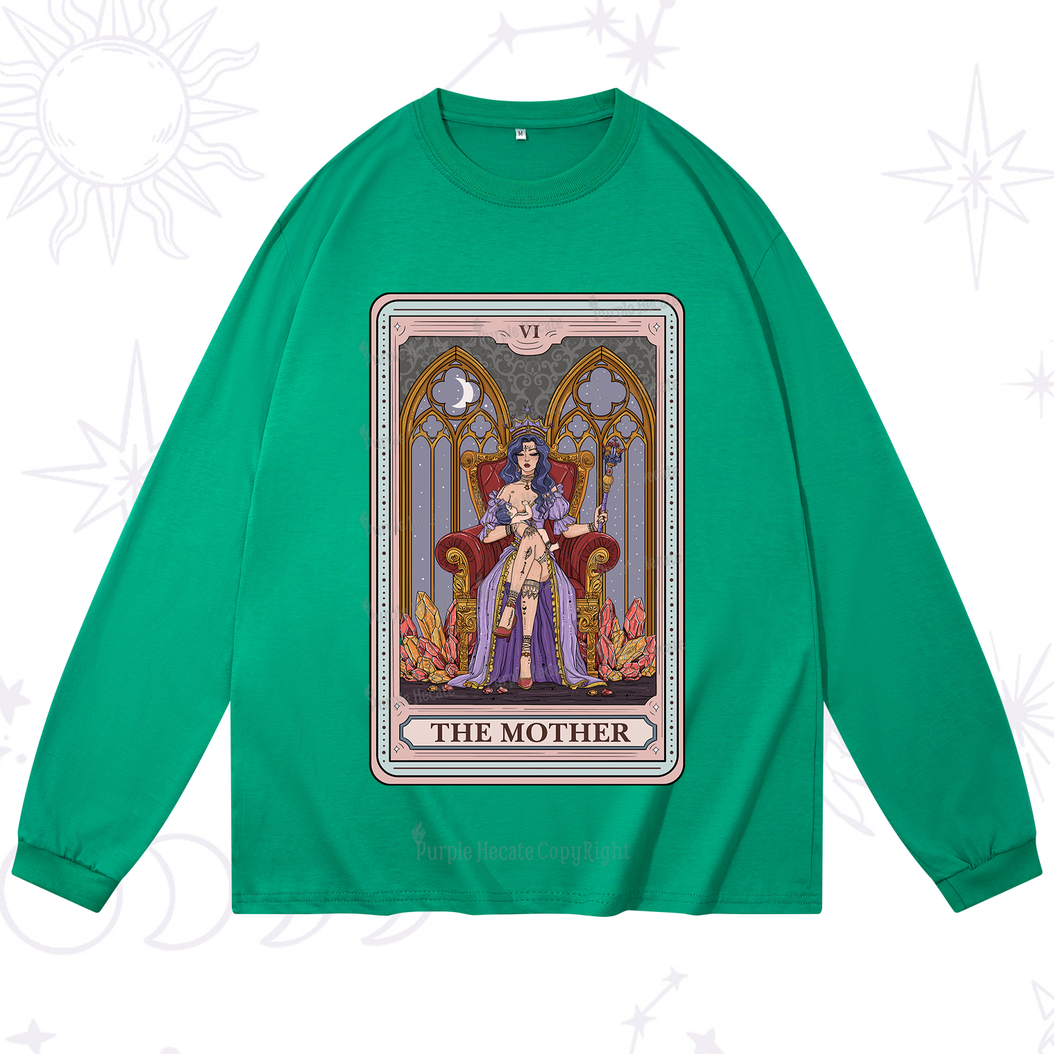 Purplehecate The Mother Tarot Card Long Sleeve T-Shirt