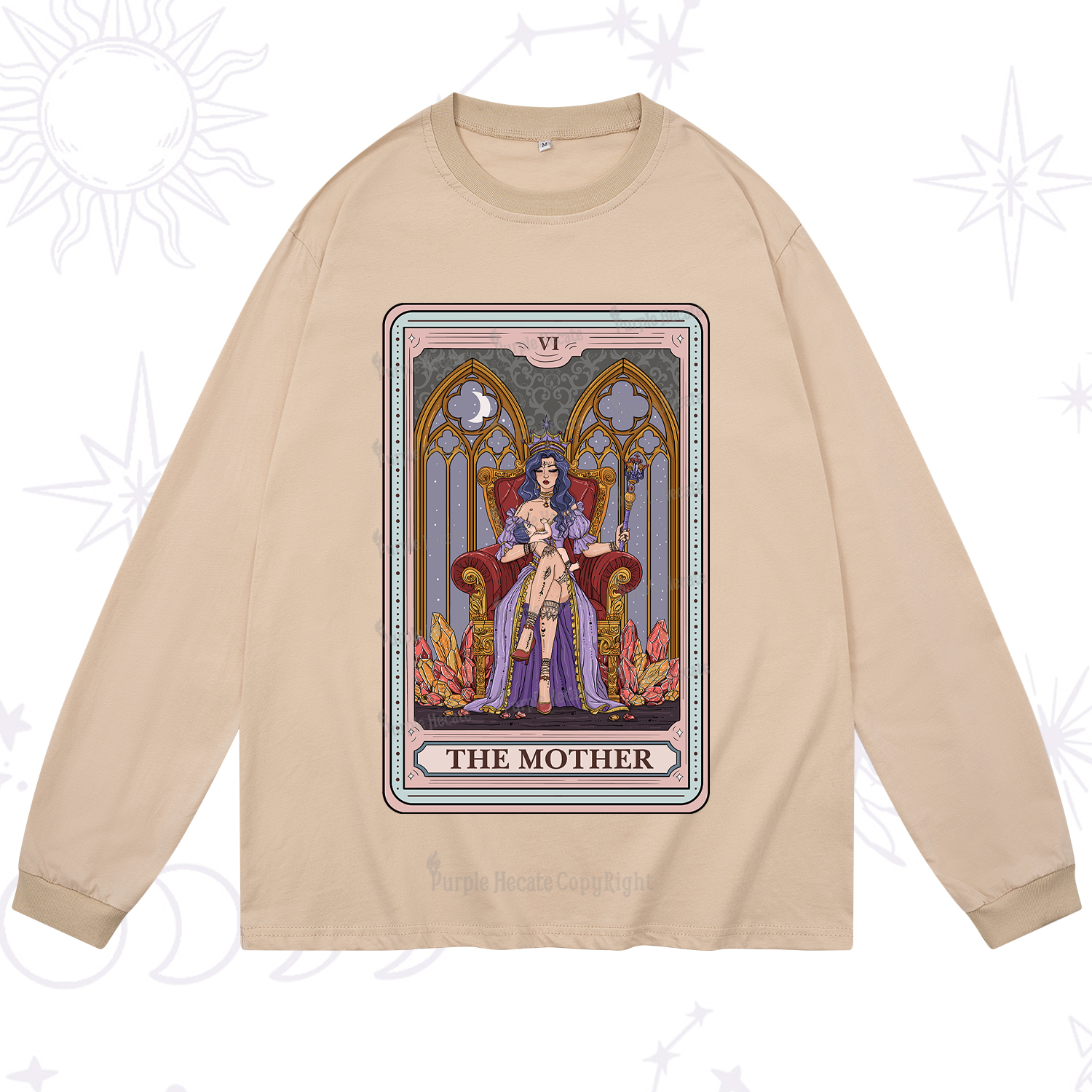Purplehecate The Mother Tarot Card Long Sleeve T-Shirt