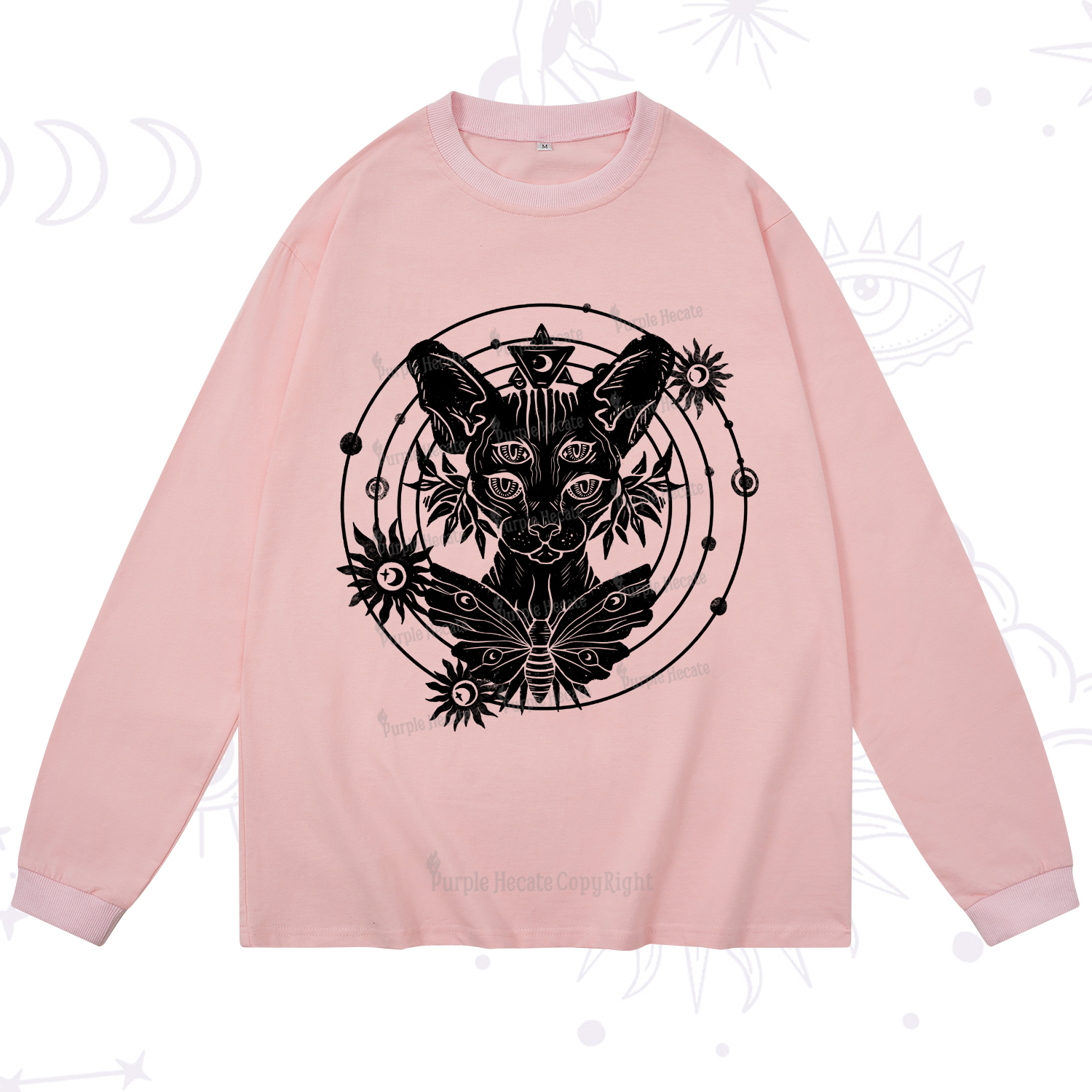 Purplehecate Mystic Sphynx Cat Lover Long Sleeve T-Shirt