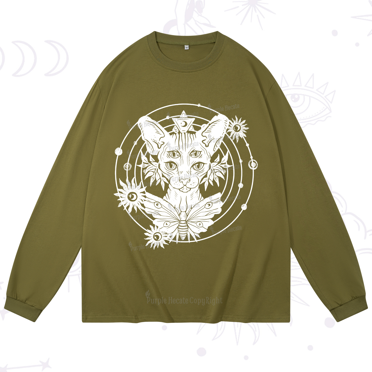 Purplehecate Mystic Sphynx Cat Lover Long Sleeve T-Shirt