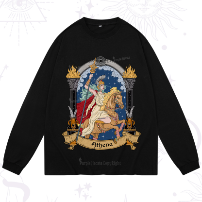 Purplehecate The Mighty Goddess Athena Long Sleeve T-Shirt