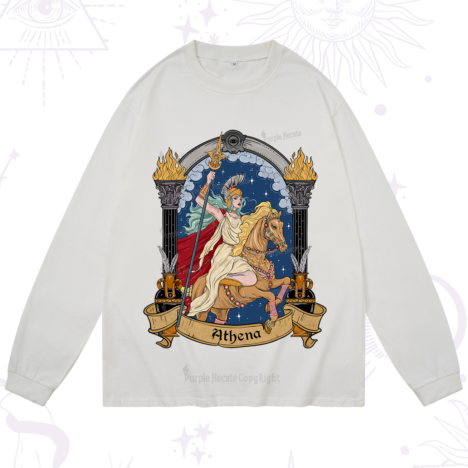 Purplehecate The Mighty Goddess Athena Long Sleeve T-Shirt