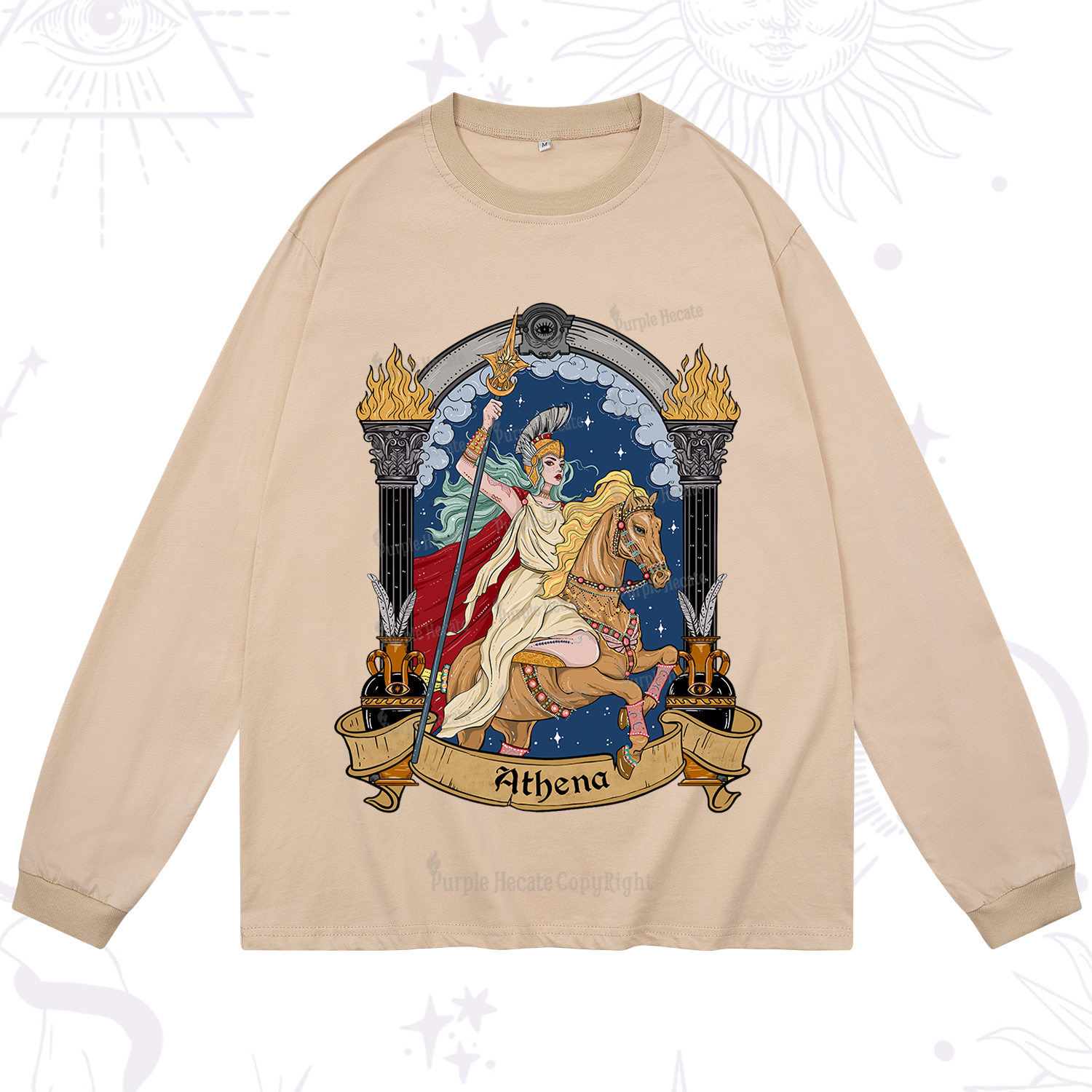 Purplehecate The Mighty Goddess Athena Long Sleeve T-Shirt