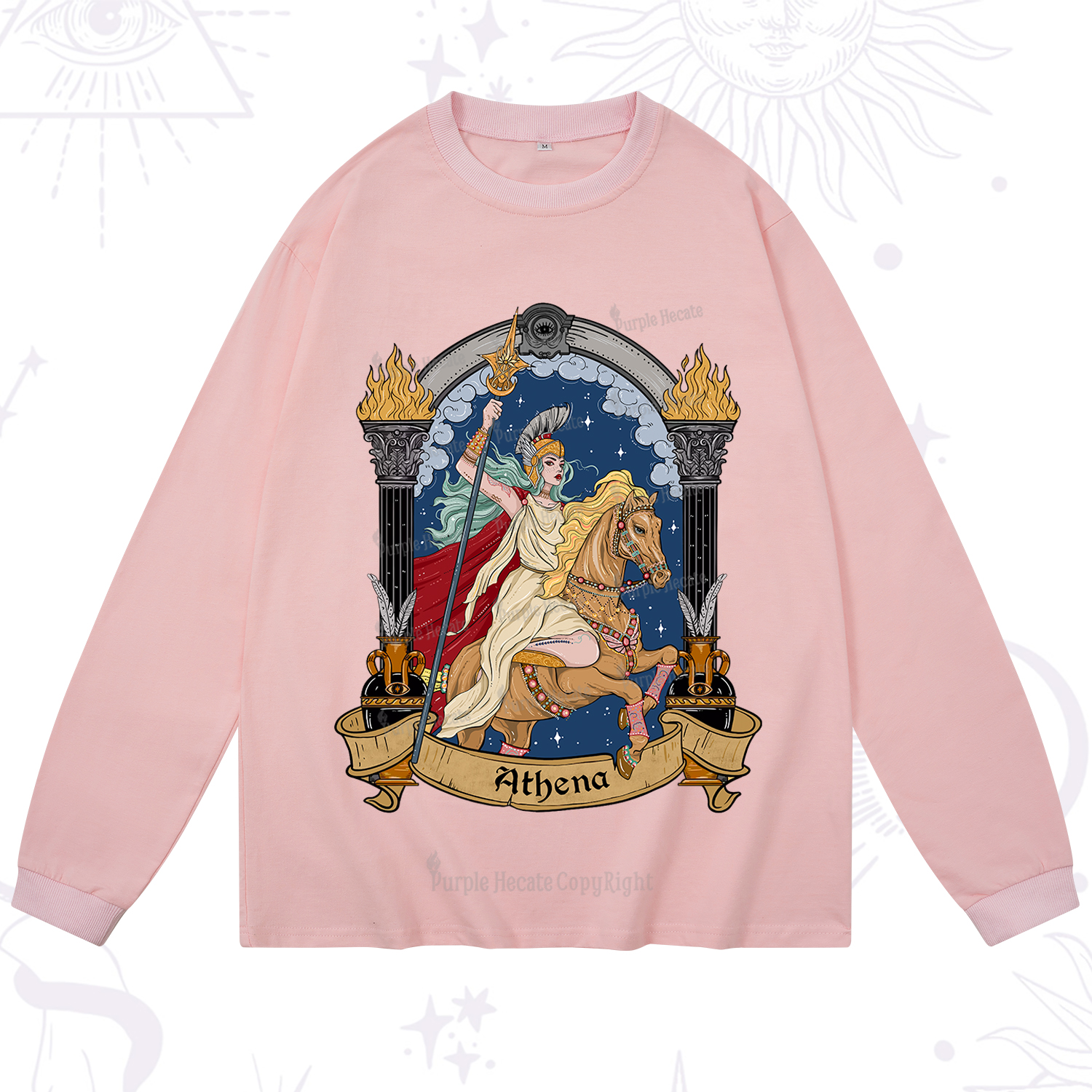 Purplehecate The Mighty Goddess Athena Long Sleeve T-Shirt