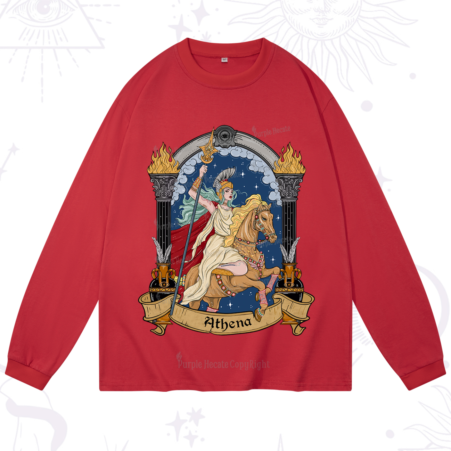 Purplehecate The Mighty Goddess Athena Long Sleeve T-Shirt