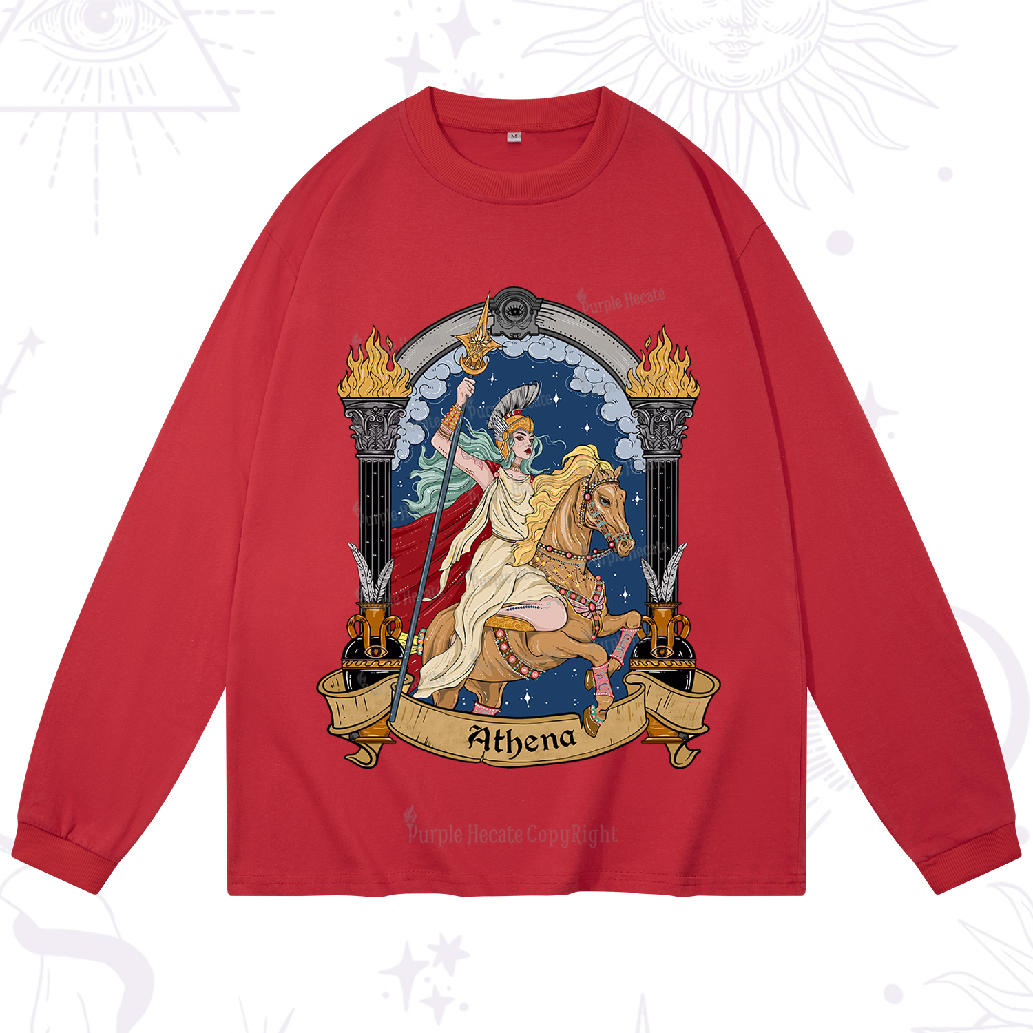 Purplehecate The Mighty Goddess Athena Long Sleeve T-Shirt