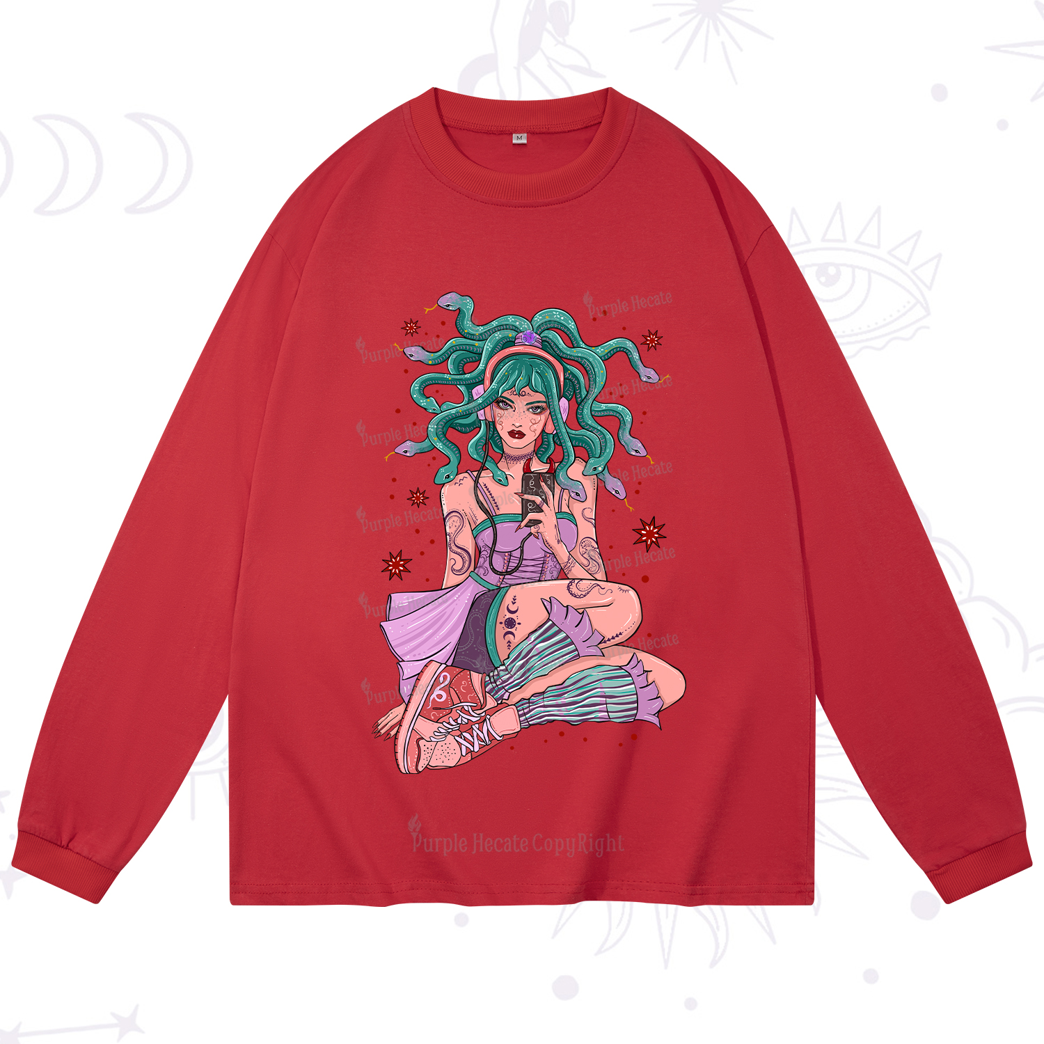 Purplehecate Gorgon Medusa Long Sleeve T-Shirt