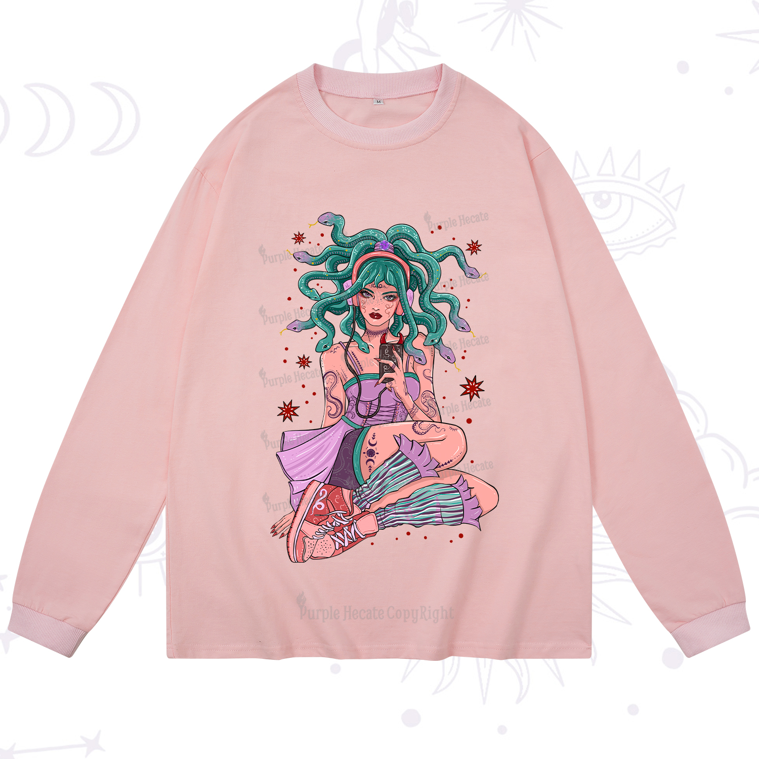 Purplehecate Gorgon Medusa Long Sleeve T-Shirt