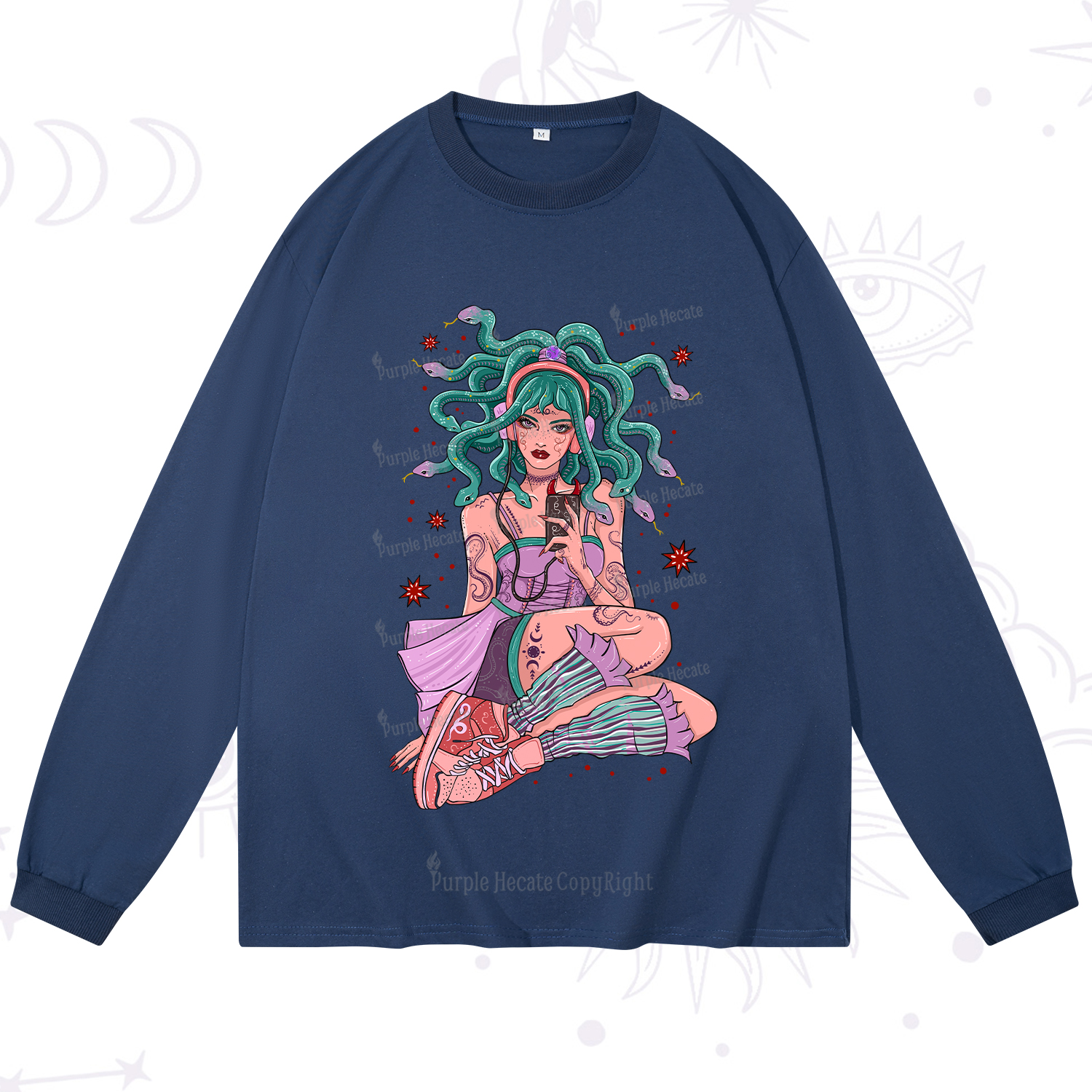 Purplehecate Gorgon Medusa Long Sleeve T-Shirt