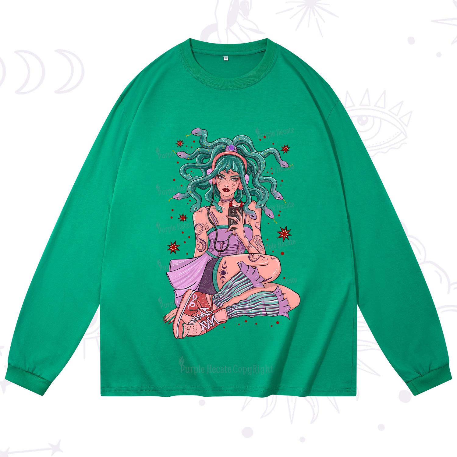 Purplehecate Gorgon Medusa Long Sleeve T-Shirt