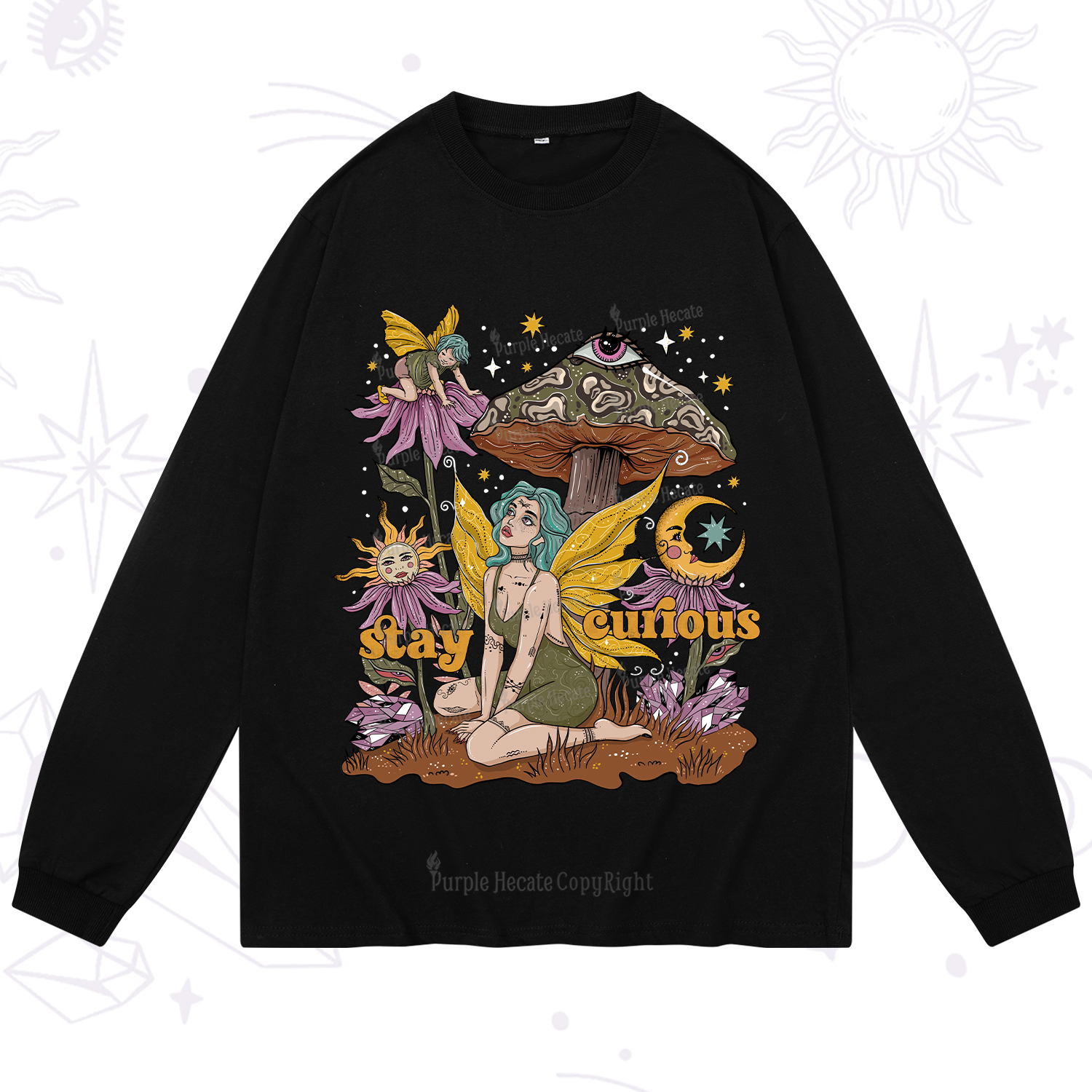 Purplehecate Stay Curious Long Sleeve T-Shirt