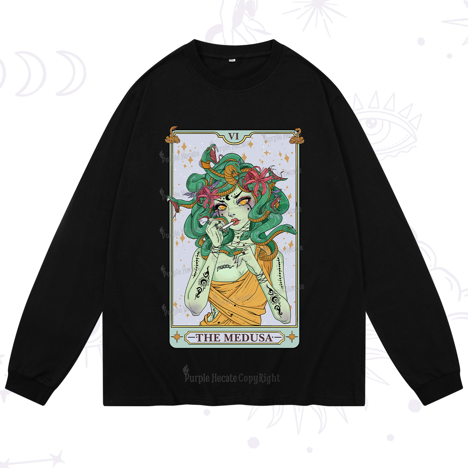 Purplehecate The Medusa Tarot Long Sleeve T-Shirt
