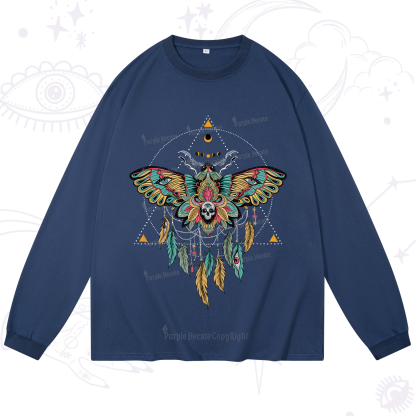 Purplehecate Dreamcatcher Moth Wings Long Sleeve T-Shirt