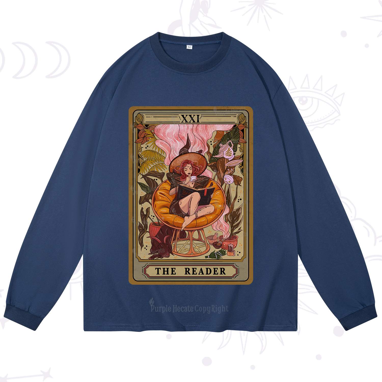 Purplehecate The Reader Tarot Card Long Sleeve T-Shirt