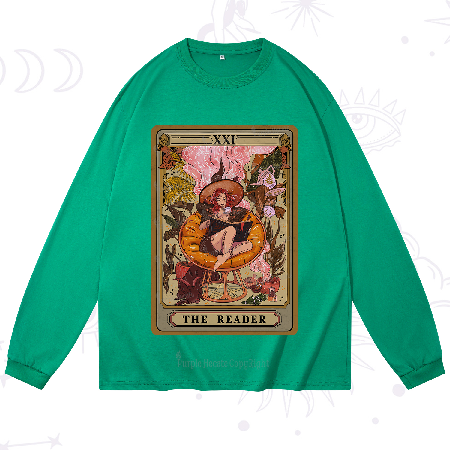 Purplehecate The Reader Tarot Card Long Sleeve T-Shirt