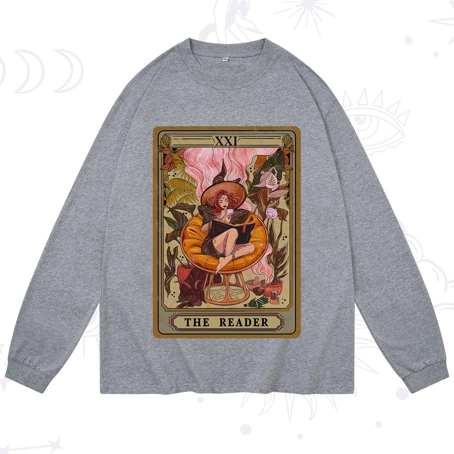 Purplehecate The Reader Tarot Card Long Sleeve T-Shirt