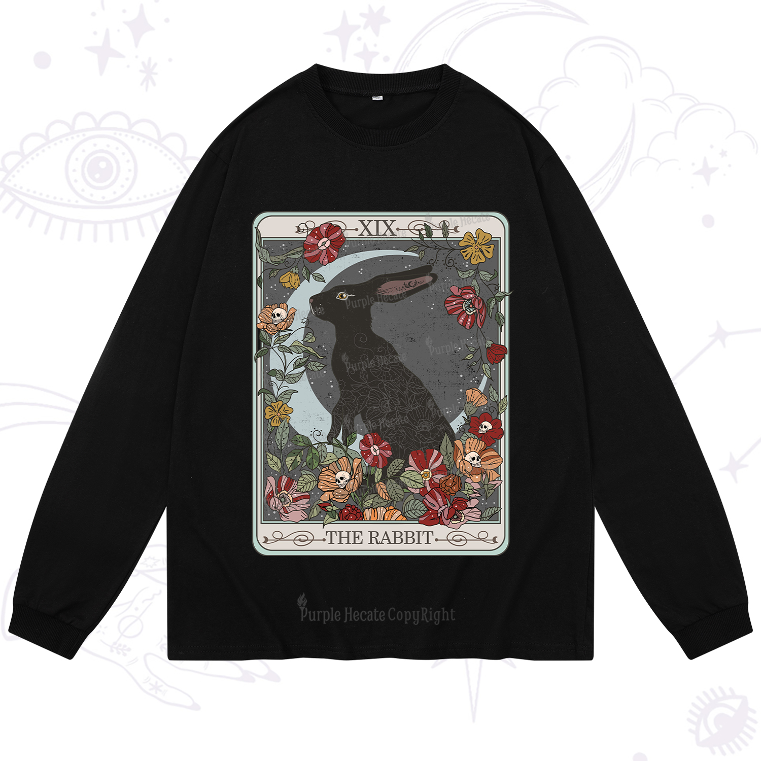 Purplehecate The Rabbit Tarot Long Sleeve T-Shirt