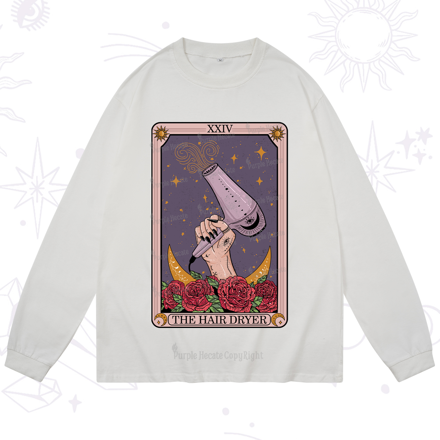 Purplehecate The Hair Dryer Tarot Long Sleeve T-Shirt